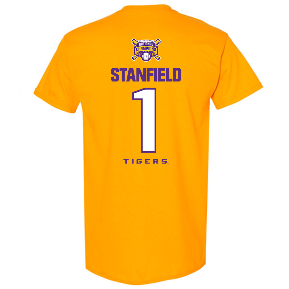 LSU - NCAA Baseball : Chris Stanfield - National Championship Shersey T-Shirt-1