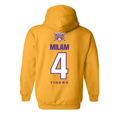 LSU - NCAA Baseball : Steven Milam - National Championship Shersey Hooded Sweatshirt-1
