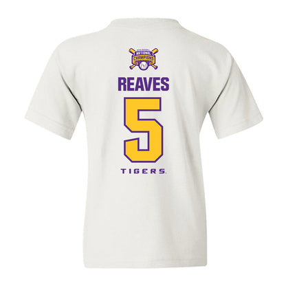 LSU - NCAA Baseball : Tanner Reaves - National Championship Shersey Youth T-Shirt-1