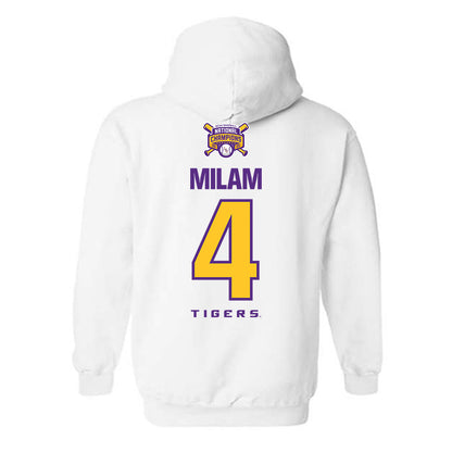 LSU - NCAA Baseball : Steven Milam - National Championship Shersey Hooded Sweatshirt-1