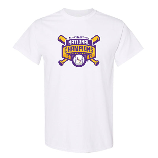 LSU - NCAA Baseball : Cooper Williams - National Championship Shersey T-Shirt-0