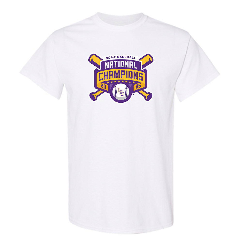 LSU - NCAA Baseball : Steven Milam - National Championship Shersey T-Shirt-0