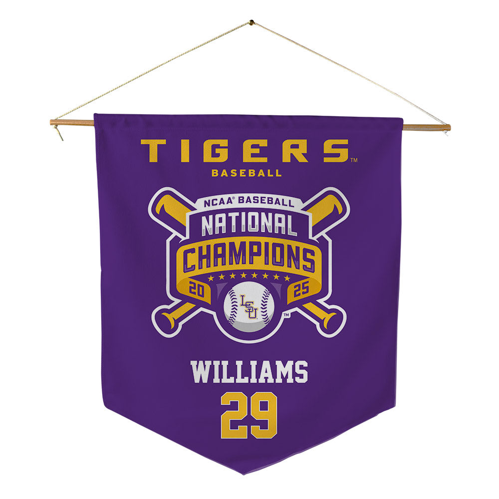 LSU - NCAA Baseball : Cooper Williams - National Championship Shersey Pennant - 18" x 21"-0