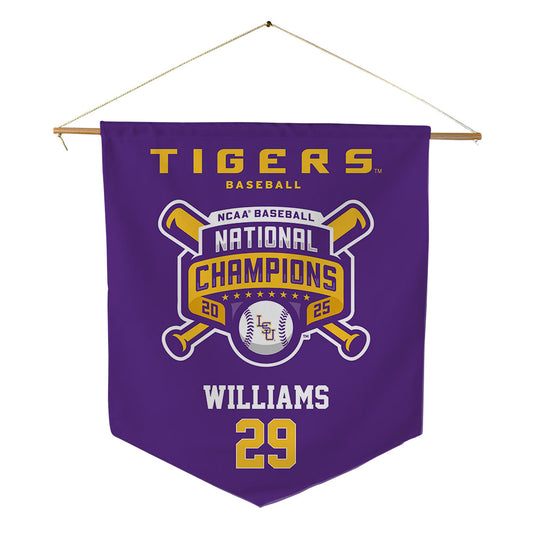 LSU - NCAA Baseball : Cooper Williams - National Championship Shersey Pennant - 18" x 21"-0
