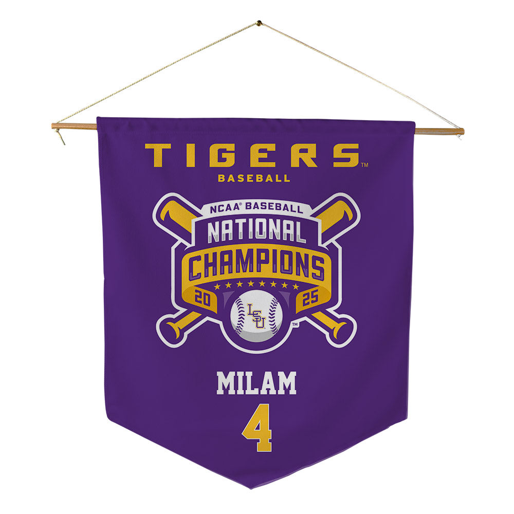 LSU - NCAA Baseball : Steven Milam - National Championship Shersey Pennant - 18" x 21"-0