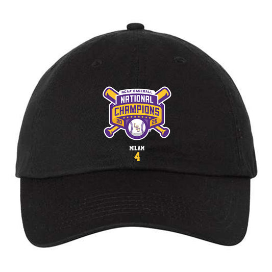 LSU - NCAA Baseball : Steven Milam - National Championship Dad Hat-0
