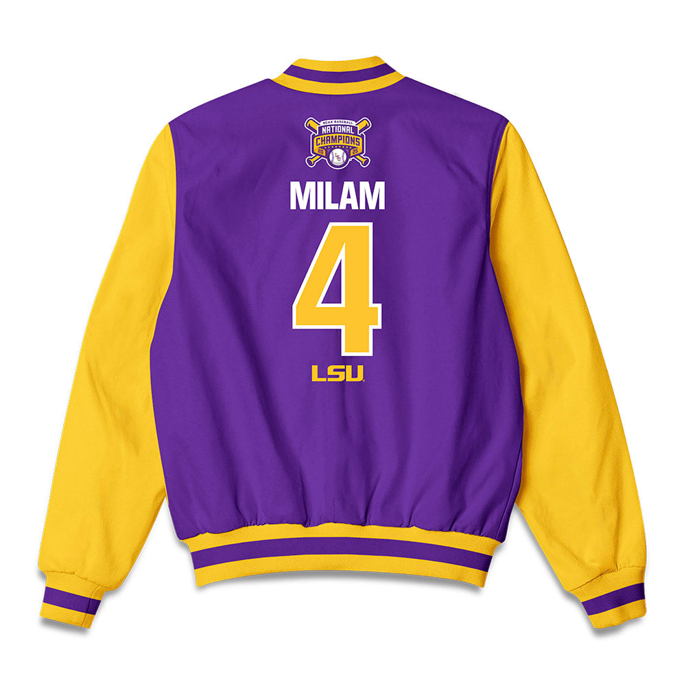 LSU - NCAA Baseball : Steven Milam - National Championship Bomber Jacket-1