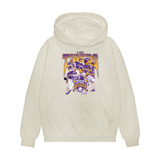 LSU - NCAA Baseball : - National Championship Collage Premium Hooded Sweatshirt-0