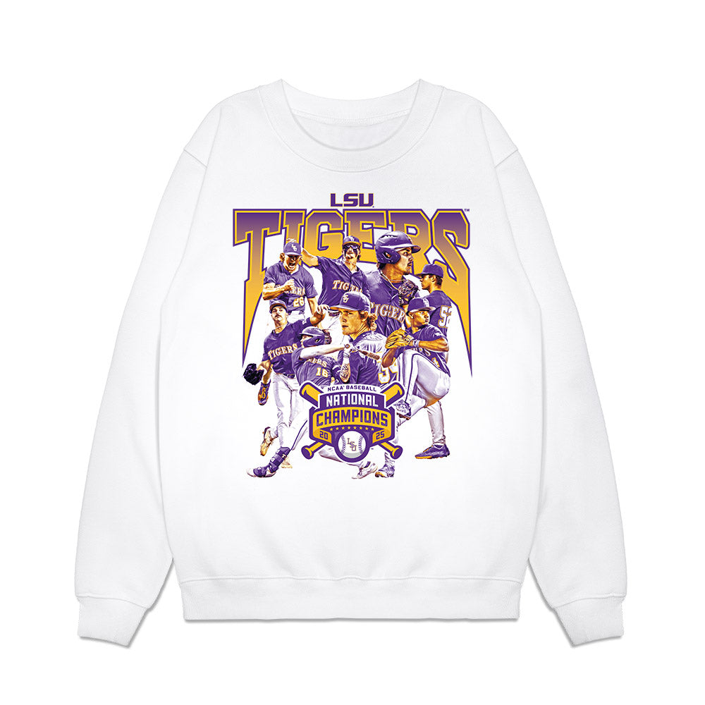 LSU - NCAA Baseball : - National Championship Collage Premium Crewneck Sweatshirt-0