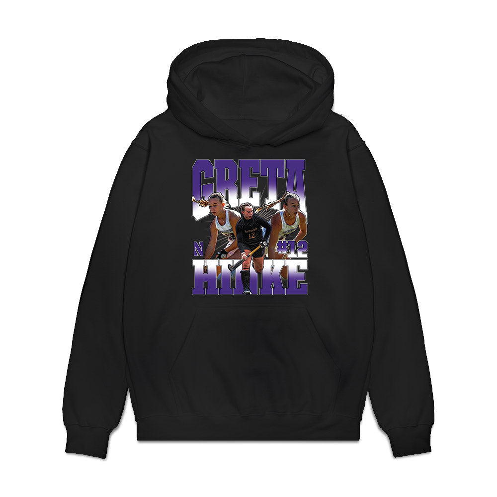Northwestern - NCAA Women's Field Hockey : Greta Hinke - Collage Premium Hooded Sweatshirt-0
