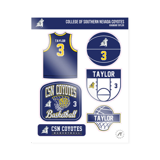 Southern Nevada - NCAA Men's Basketball : Khamari Taylor - Sticker Sheet-0