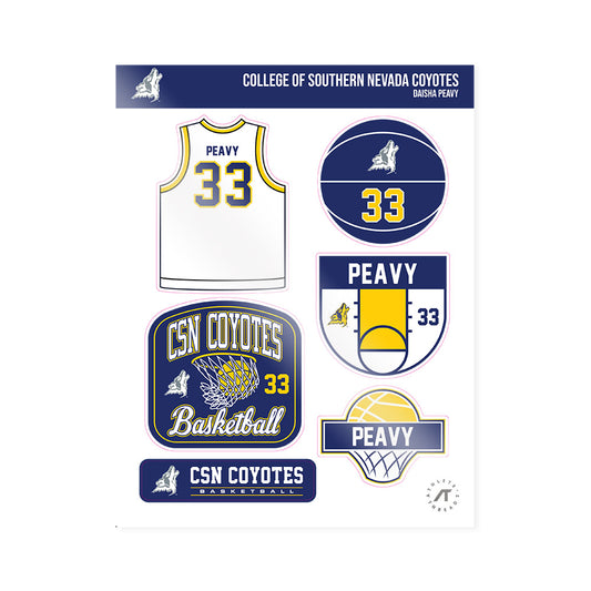 Southern Nevada - NCAA Women's Basketball : Daisha Peavy - Sticker Sheet-0