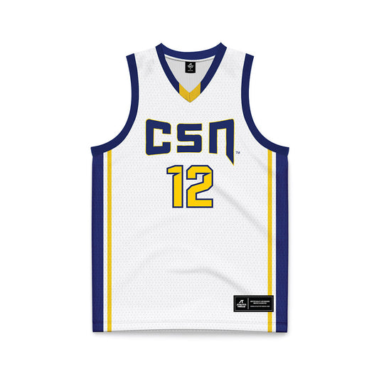 Southern Nevada - NCAA Men's Basketball : Joshua Chiu - White Basketball Jersey-0