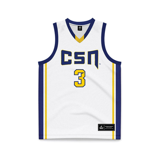 Southern Nevada - NCAA Men's Basketball : Khamari Taylor - White Basketball Jersey-0