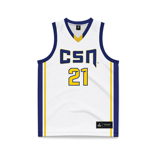 Southern Nevada - NCAA Men's Basketball : Zion Gayle - White Basketball Jersey-0