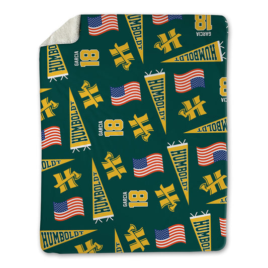 Humboldt State - NCAA Softball : Ashley Garcia - USA Blanket-0