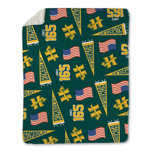 Humboldt State - NCAA Wrestling : Travion Jones - USA Blanket-0