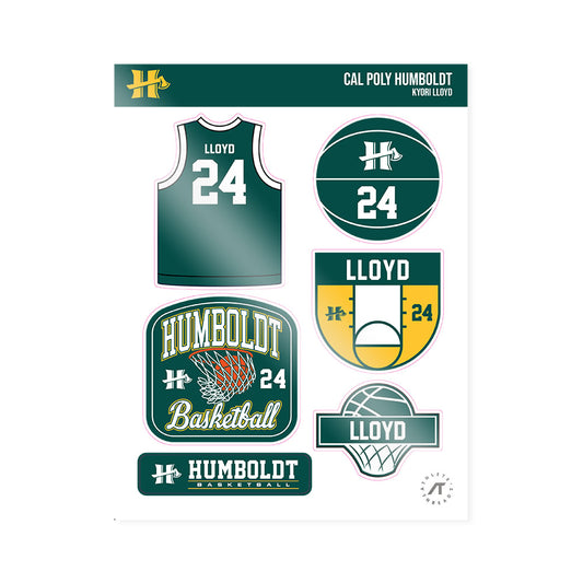 Humboldt State - NCAA Women's Basketball : Kyori Lloyd - Sticker Sheet-0