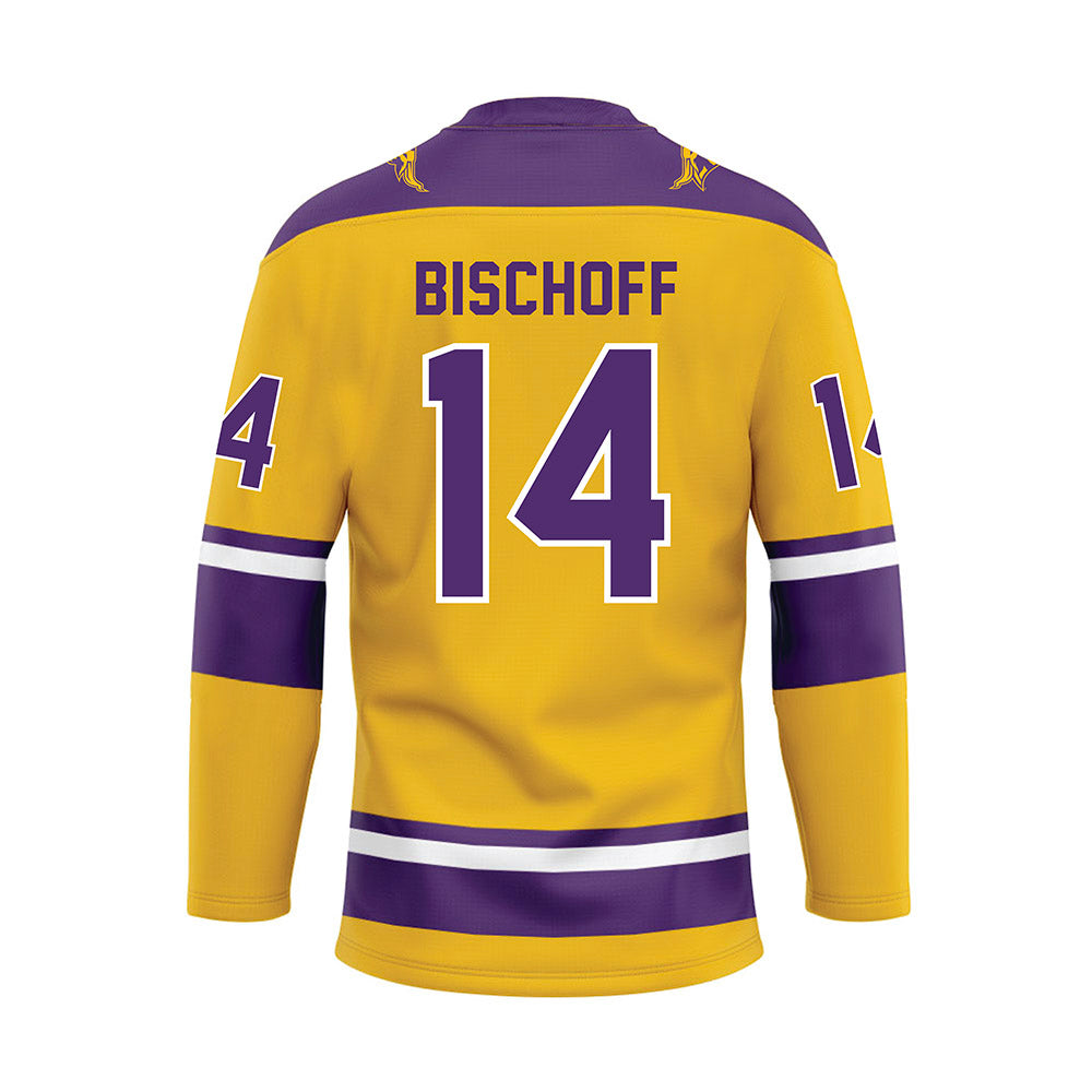 Minn. St. - NCAA Women's Ice Hockey : Mercury Bischoff - Gold Hockey Jersey-1