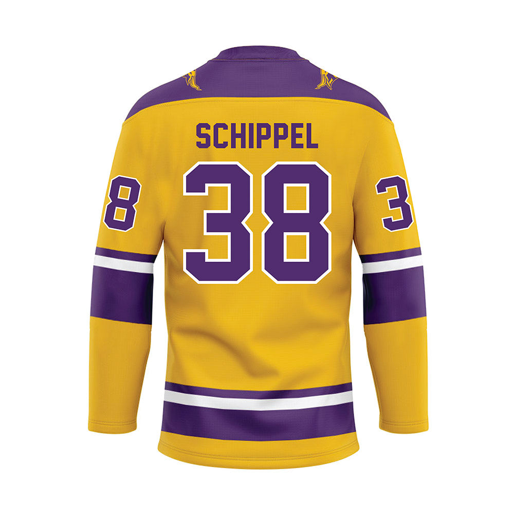 Minn. St. - NCAA Women's Ice Hockey : Jaya Schippel - Gold Hockey Jersey-1