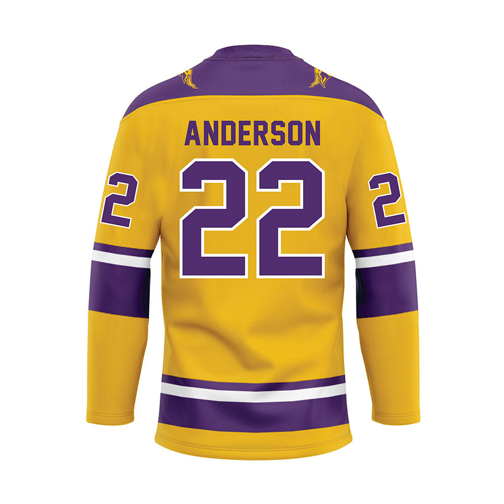 Minn. St. - NCAA Women's Ice Hockey : Tori Anderson - Gold Hockey Jersey-1