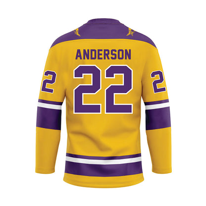 Minn. St. - NCAA Women's Ice Hockey : Tori Anderson - Gold Hockey Jersey-1