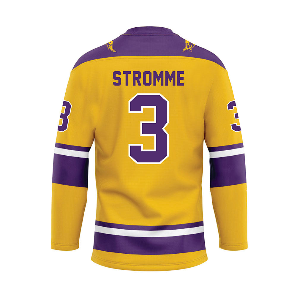 Minn. St. - NCAA Women's Ice Hockey : Anika Stromme - Gold Hockey Jersey-1