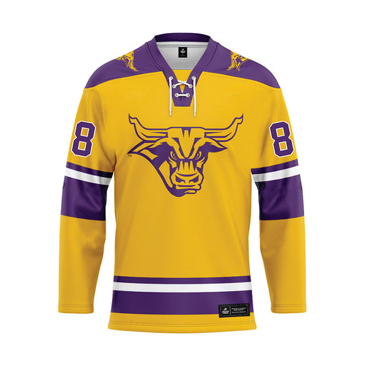 Minn. St. - NCAA Women's Ice Hockey : Katie Olfert - Gold Hockey Jersey-0