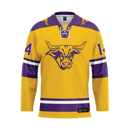 Minn. St. - NCAA Women's Ice Hockey : Mercury Bischoff - Gold Hockey Jersey-0