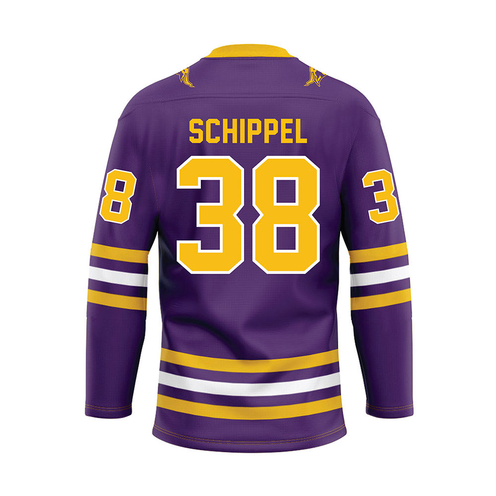 Minn. St. - NCAA Women's Ice Hockey : Jaya Schippel - Purple Hockey Jersey-1