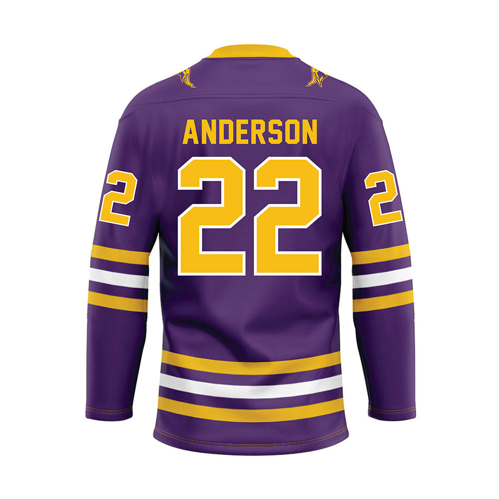 Minn. St. - NCAA Women's Ice Hockey : Tori Anderson - Purple Hockey Jersey-1