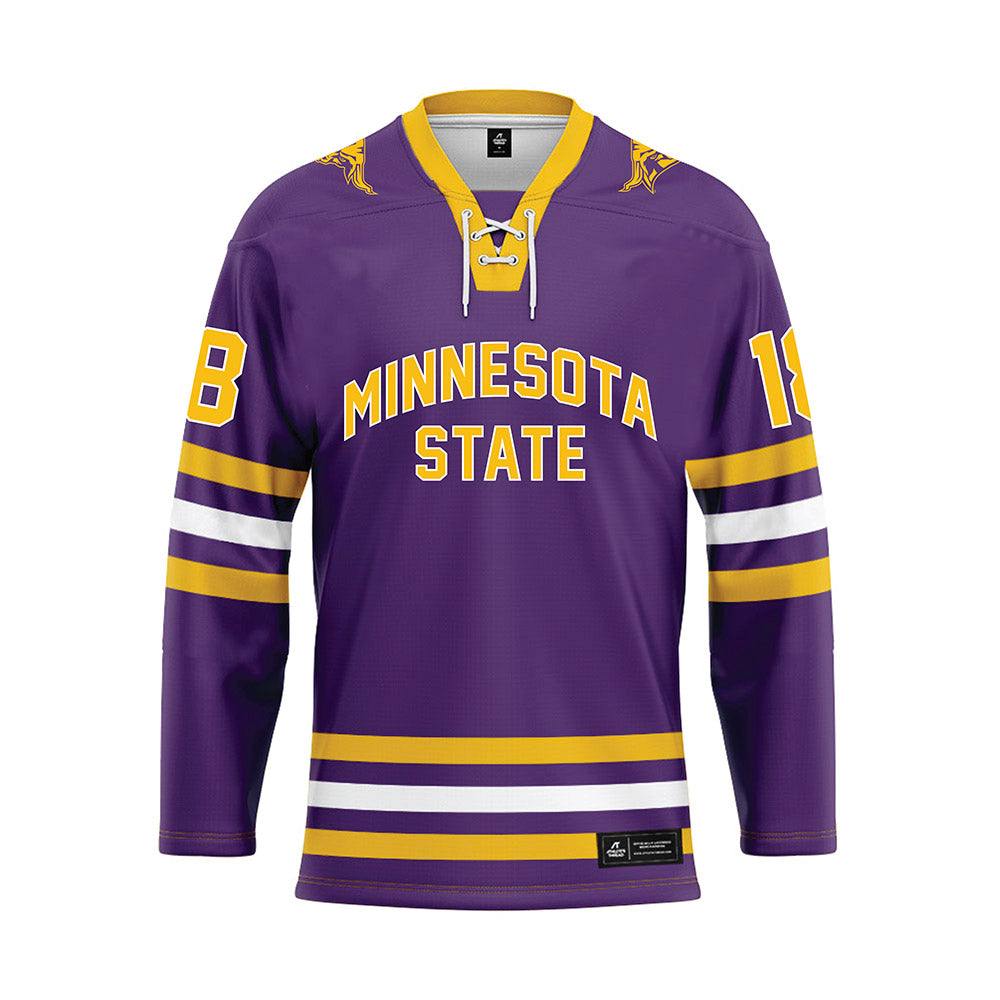 Minn. St. - NCAA Women's Ice Hockey : Makayla Moran - Purple Hockey Jersey-0