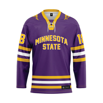Minn. St. - NCAA Women's Ice Hockey : Makayla Moran - Purple Hockey Jersey-0