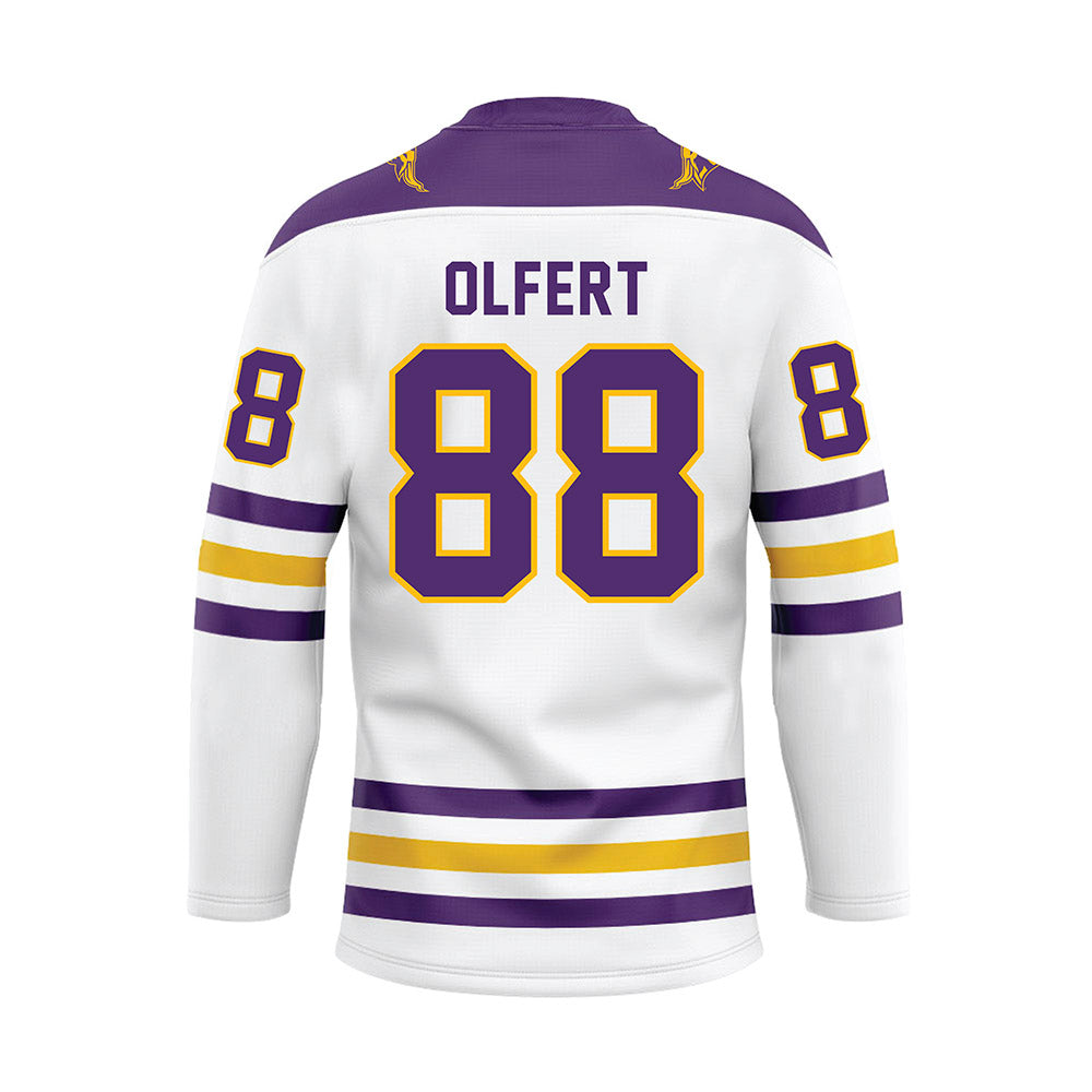 Minn. St. - NCAA Women's Ice Hockey : Katie Olfert - White Hockey Jersey-1