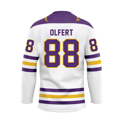 Minn. St. - NCAA Women's Ice Hockey : Katie Olfert - White Hockey Jersey-1