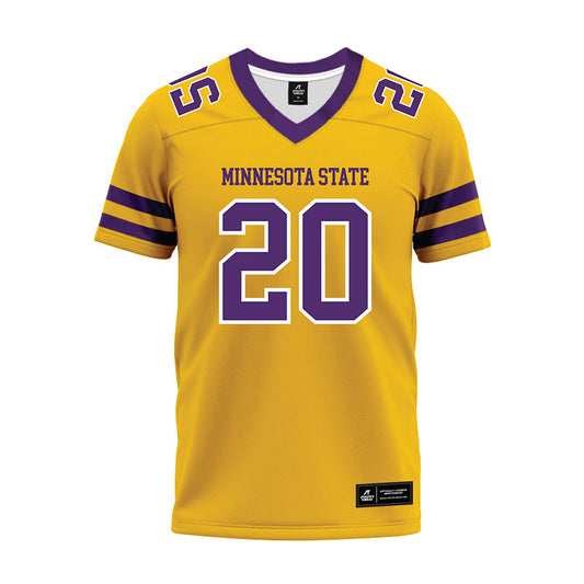 Minn. St. - NCAA Football : Spencer Skjonsberg - Gold Premium Football Jersey-0