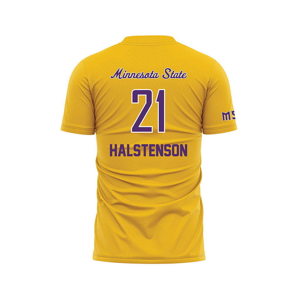 Minn. St. - NCAA Women's Soccer : Taylor Halstenson - Gold Soccer Jersey-1