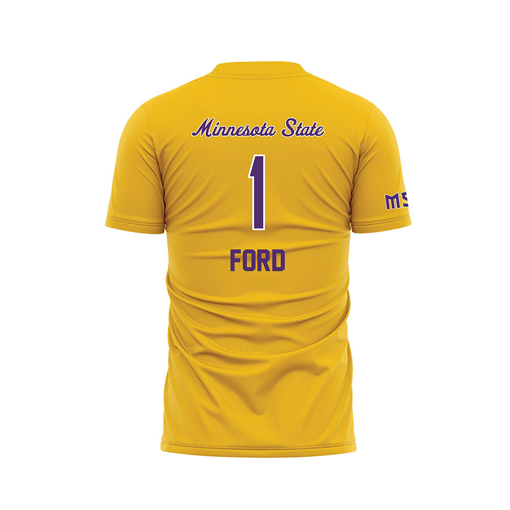 Minn. St. - NCAA Women's Soccer : Delaney Ford - Gold Soccer Jersey-1
