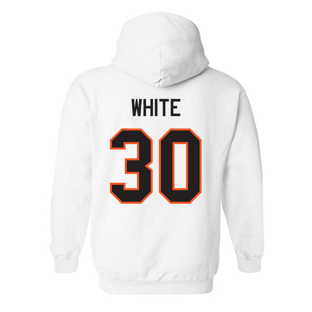Oklahoma State - NCAA Football : Trip White - Classic Shersey Hooded Sweatshirt-1