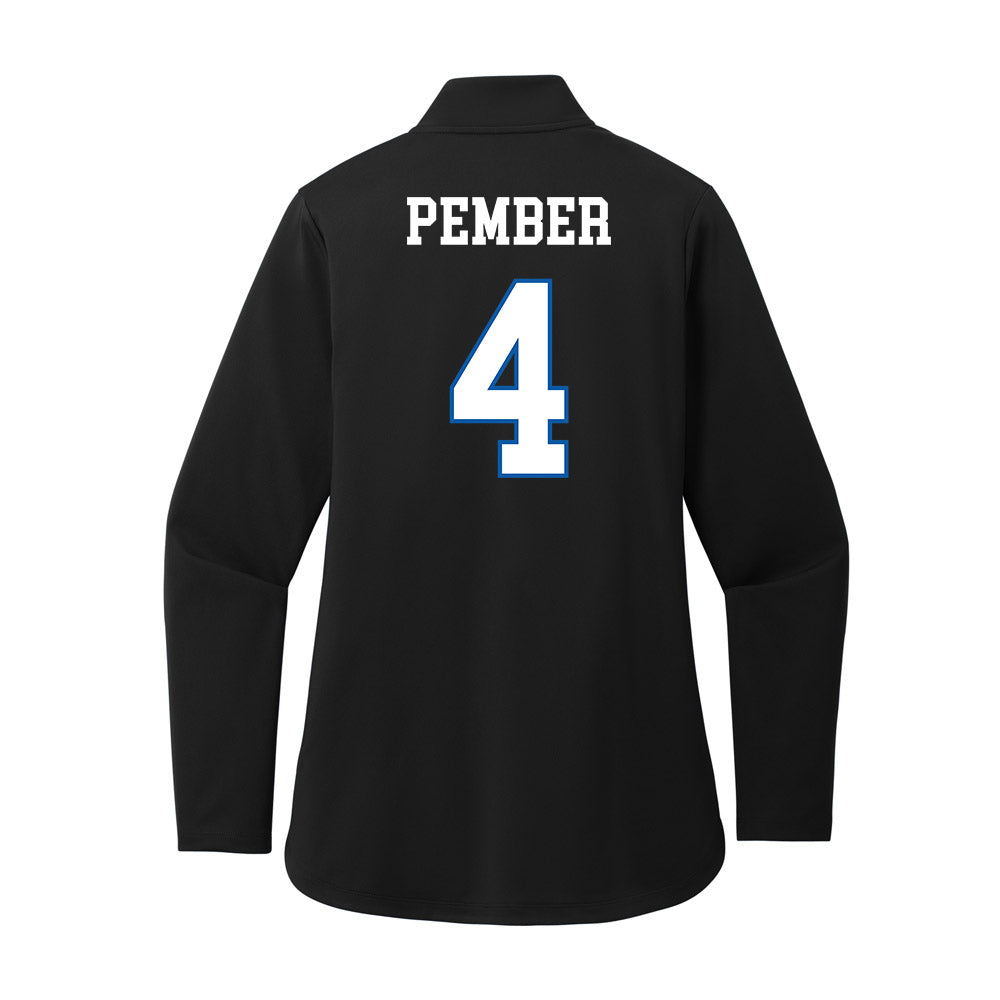 UNC Asheville - NCAA Men's Basketball : Drew Pember - Women's Premium Quarter Zip Jacket-1
