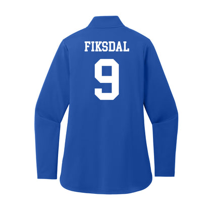 UNC Asheville - NCAA Men's Soccer : Brede Fiksdal - Women's Premium Quarter Zip Jacket-1
