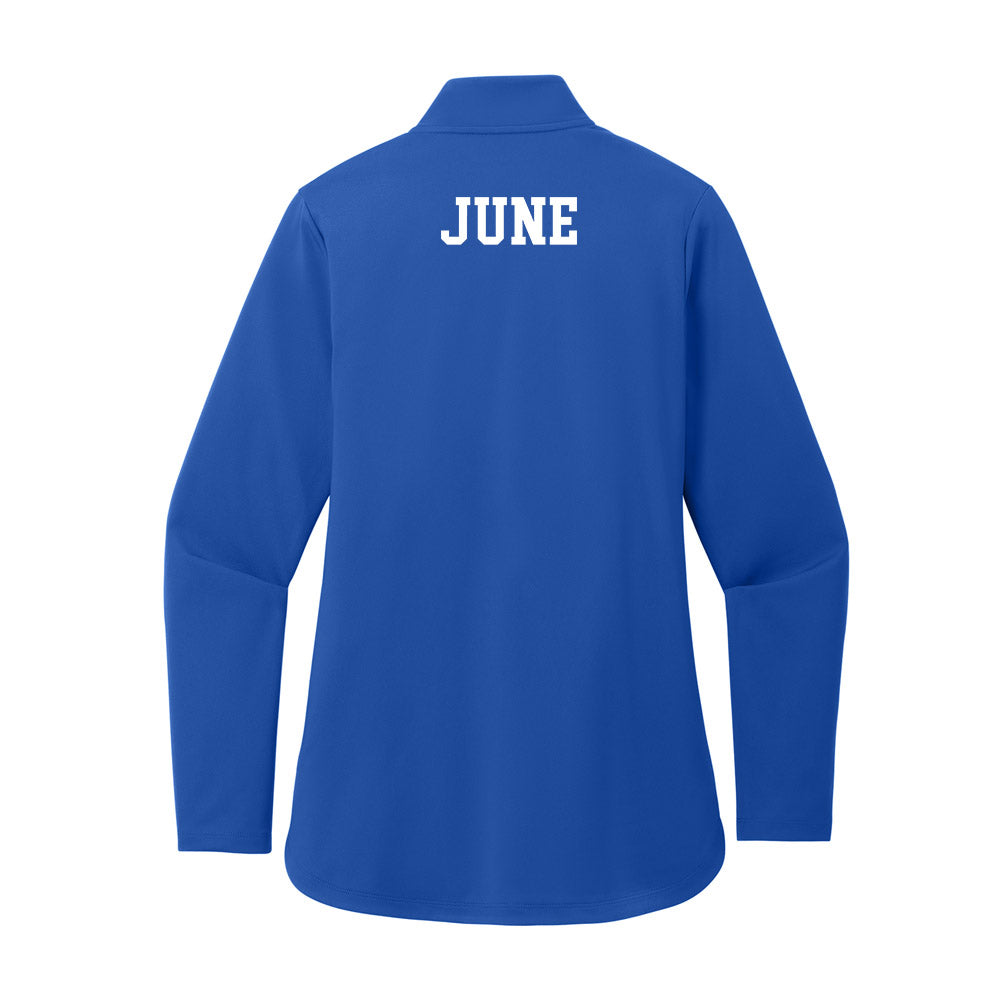 UNC Asheville - NCAA Men's Track & Field : Braelin June - Women's Premium Quarter Zip Jacket-1