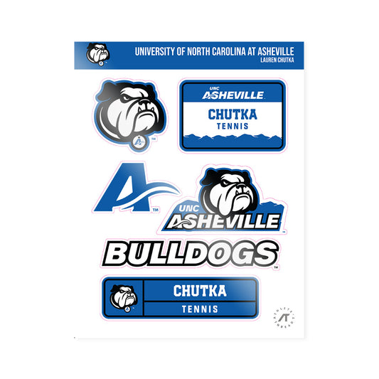 UNC Asheville - NCAA Women's Tennis : Lauren Chutka - Sticker Sheet-0