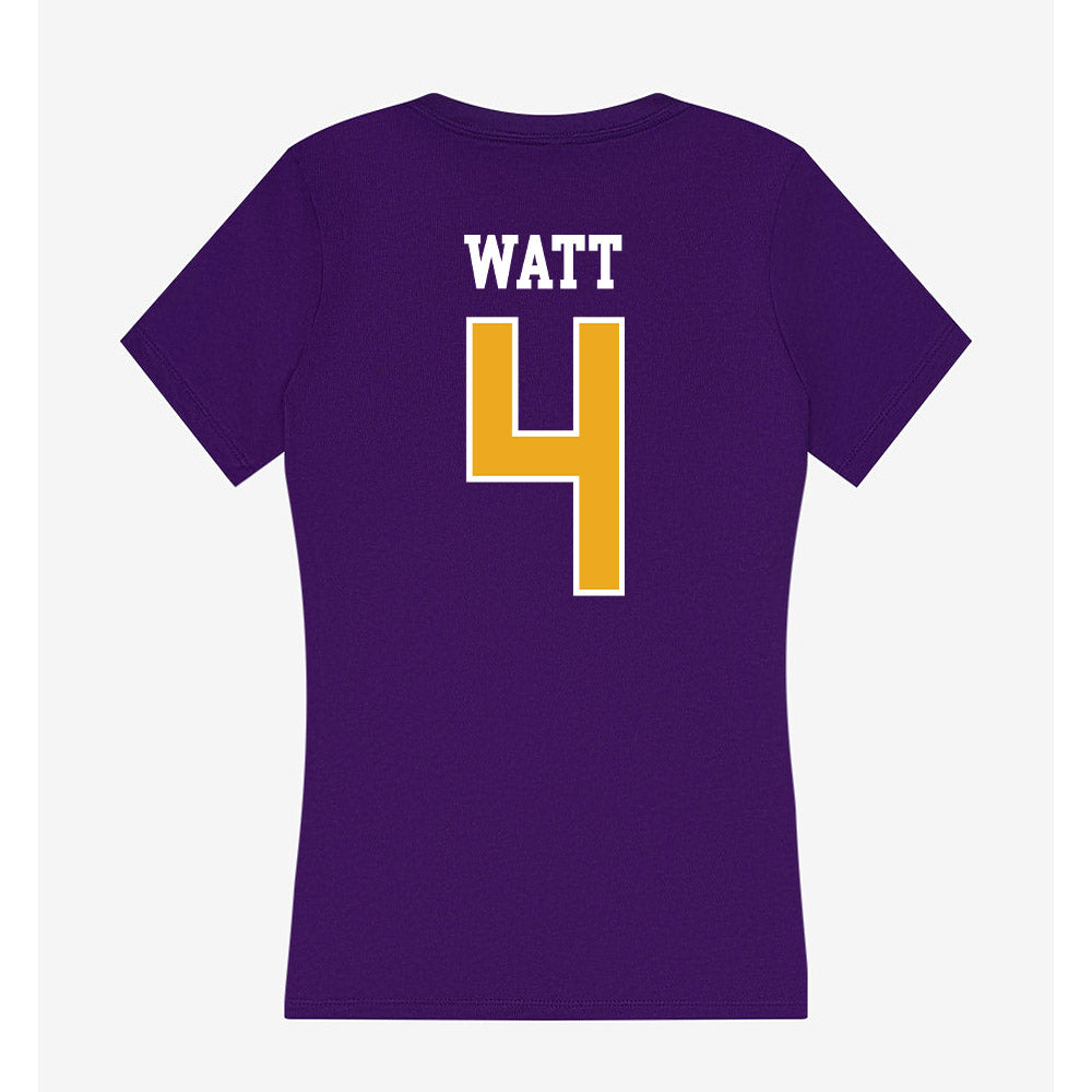 Albany - NCAA Men's Soccer : Lucas Watt - Women's V-Neck T-Shirt-1