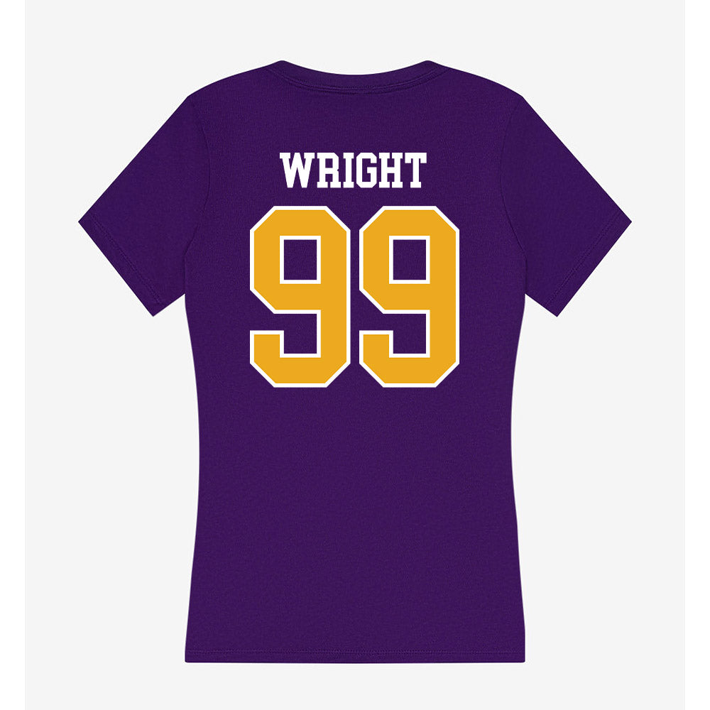 Albany - NCAA Football : Kion Wright - Women's V-Neck T-Shirt-1