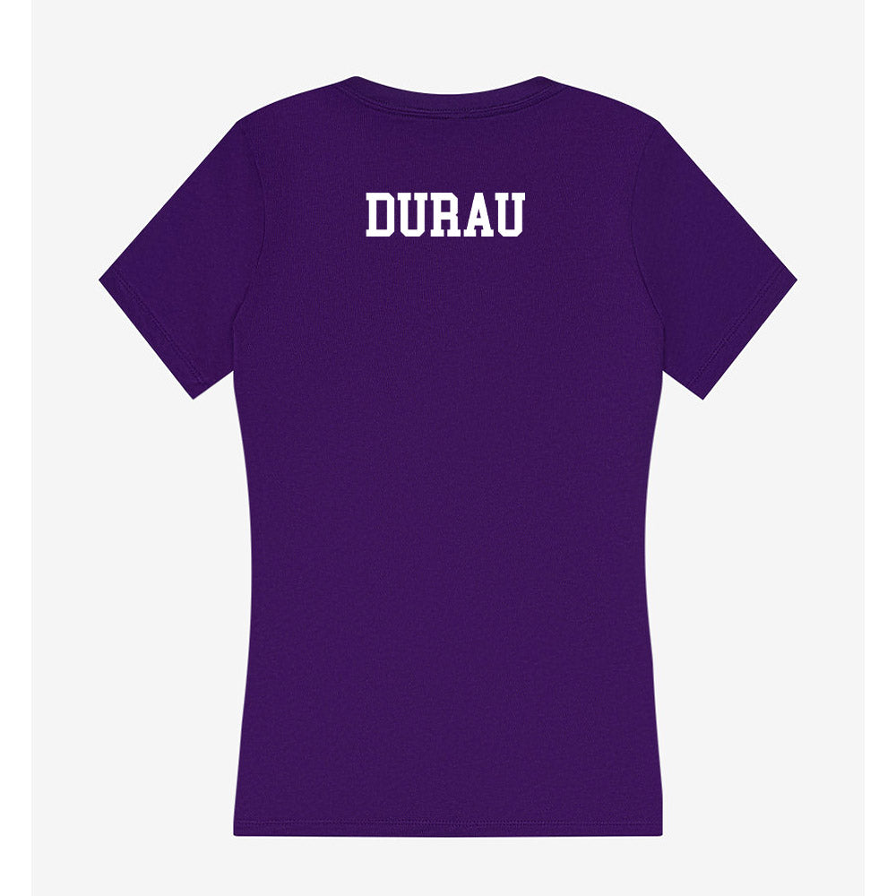 Albany - NCAA Men's Track & Field : Leonard Durau - Women's V-Neck T-Shirt-1