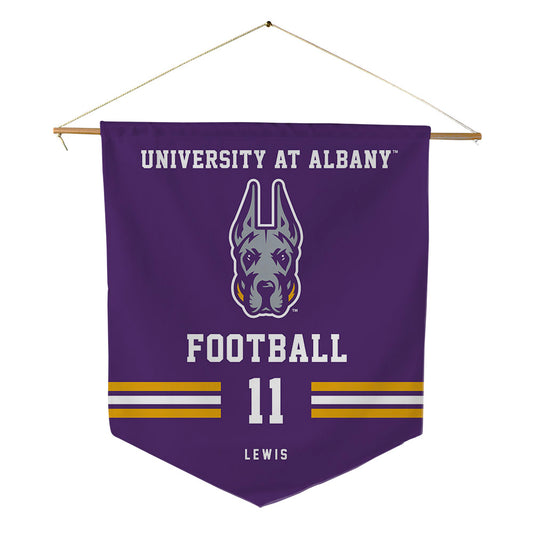 UAlbany - NCAA Football : Shawan Lewis - Pennant - 18" x 21"-0
