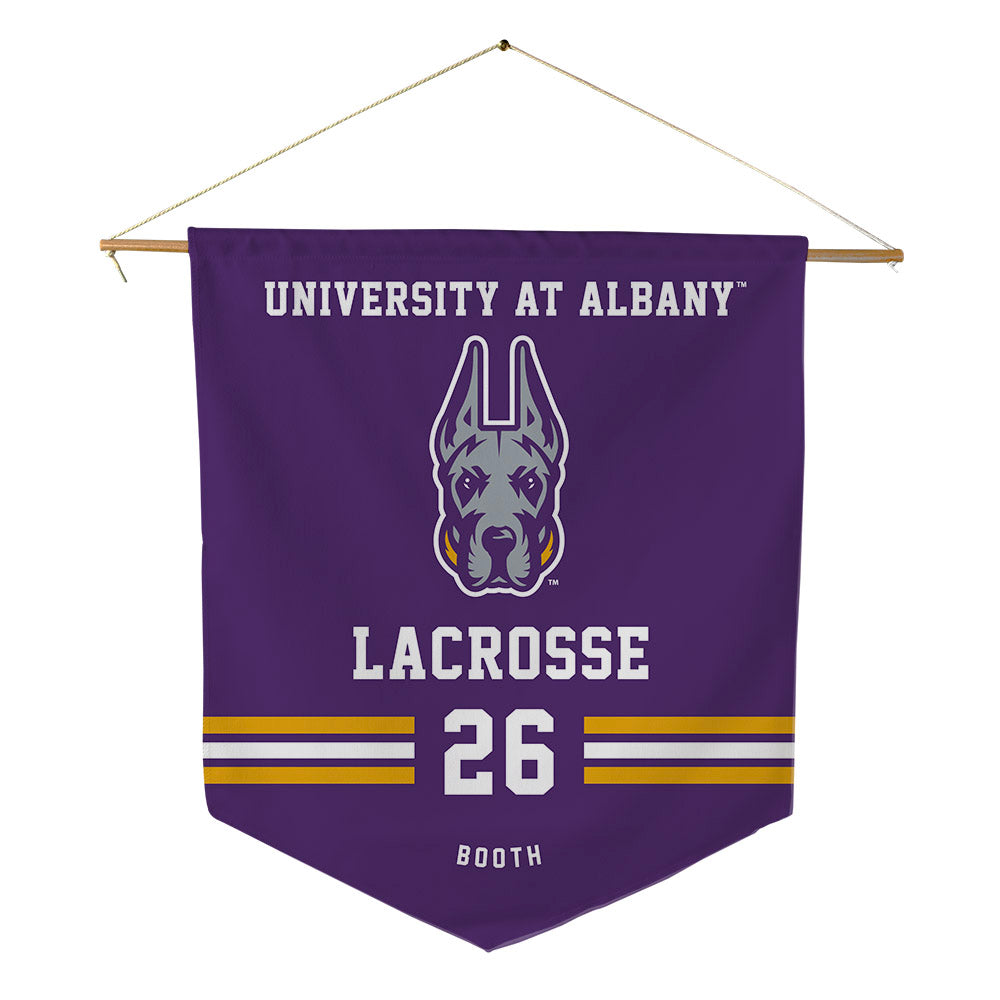 Albany - NCAA Men's Lacrosse : Bennett Booth - Pennant - 18" x 21"-0