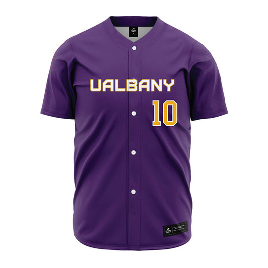 Albany - NCAA Baseball : Logan Morris - Purple Jersey-0