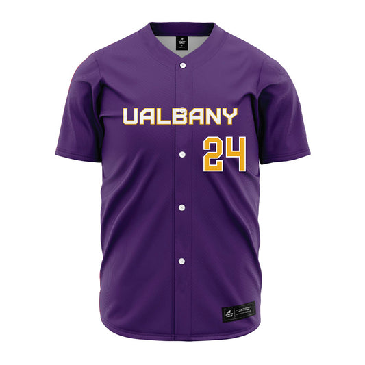 Albany - NCAA Baseball : Levi McAllister - Purple Jersey-0